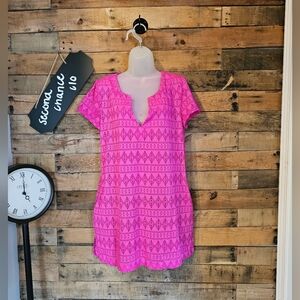 Catalina Women's Swim/Beach Cover-Up Hot Pink Mesh Dress Size M(8-10)